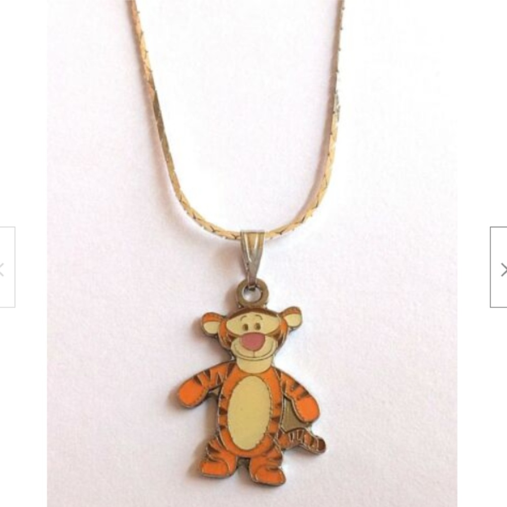 Tigger Pooh Necklace Disney Pendant 18" Cartoon Baby Tigger Vintage Charms